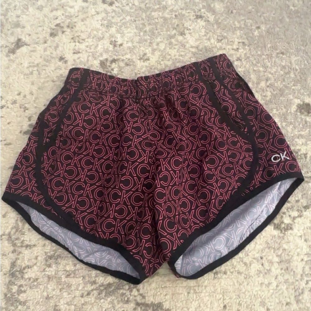 pink and black calvin klein athletic shorts!